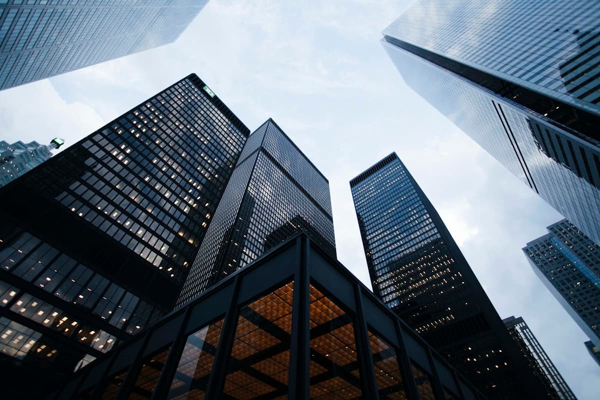 Abstract glass architecture of a modern building